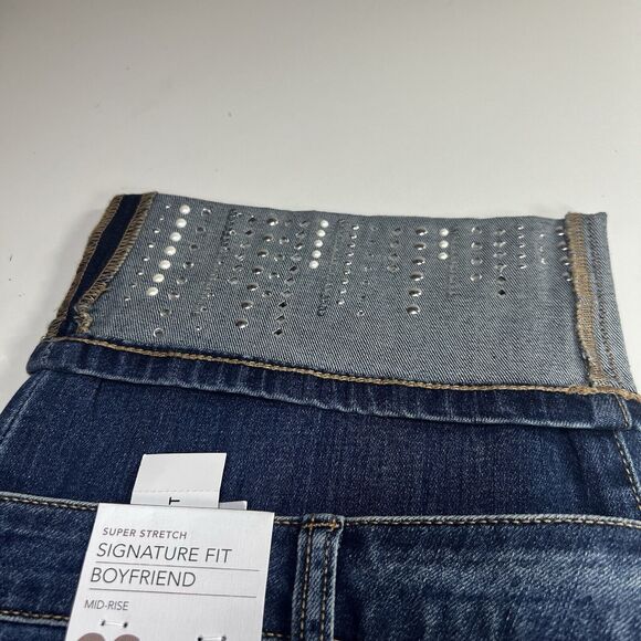 Lane Bryant Jeans Womens 26 Blue Mid Rise Boyfriend Embellished Denim NWT $90 - Picture 13 of 13